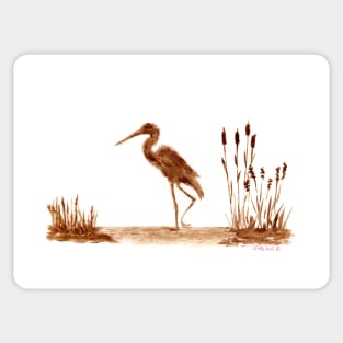 The heron by the lake Sticker